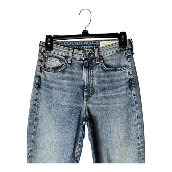 Rag & Bone Jeans Women 25 Blue Stella Wash Nina High Rise Ankle Flare Distressed - Picture 4 of 13